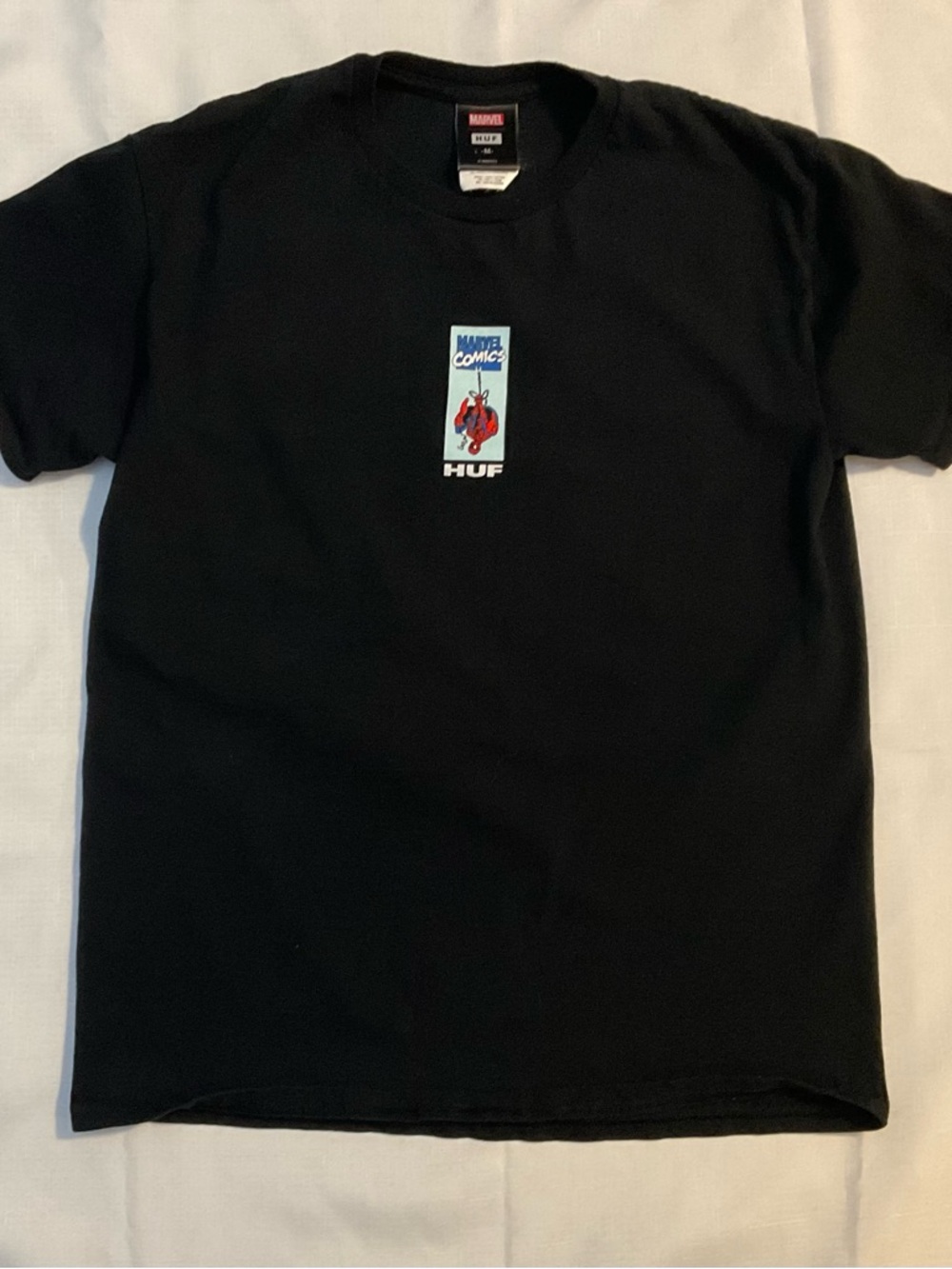 HUF Black Marvel Comics Spider-Man Tee Mens M